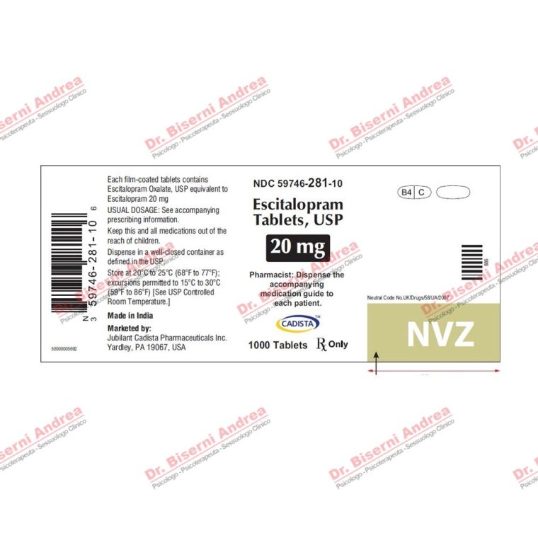 Escitalopram generic: the first two weeks, and the 20 mg ceiling